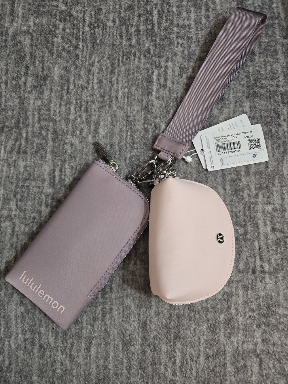 lululemon athletica Lavender and Blush Wristlet Key & Card Organizer